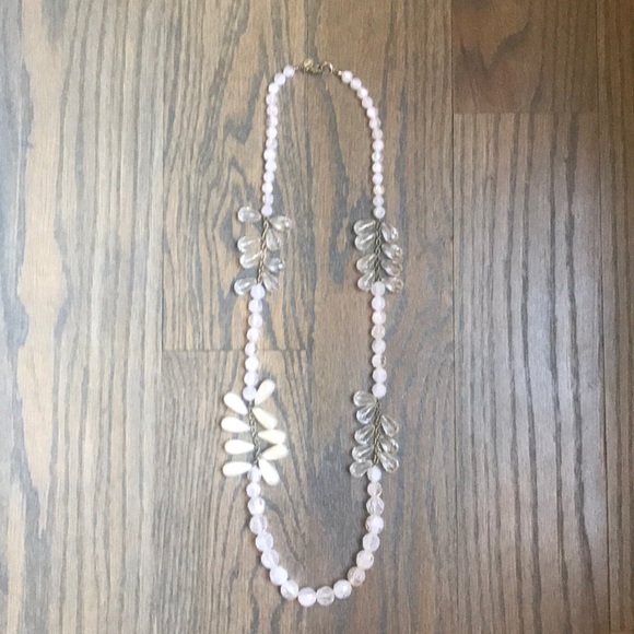 JCrew white and crystal necklace 15” long - Picture 3 of 4
